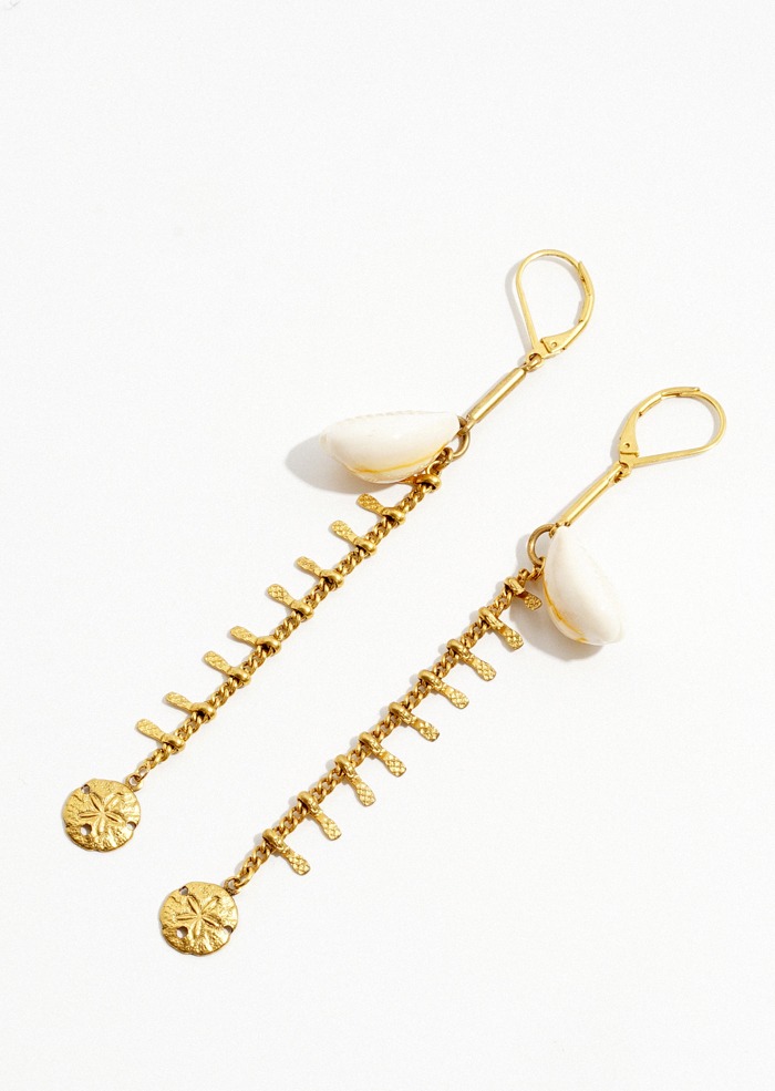 [SALE] Gold shell drop earring